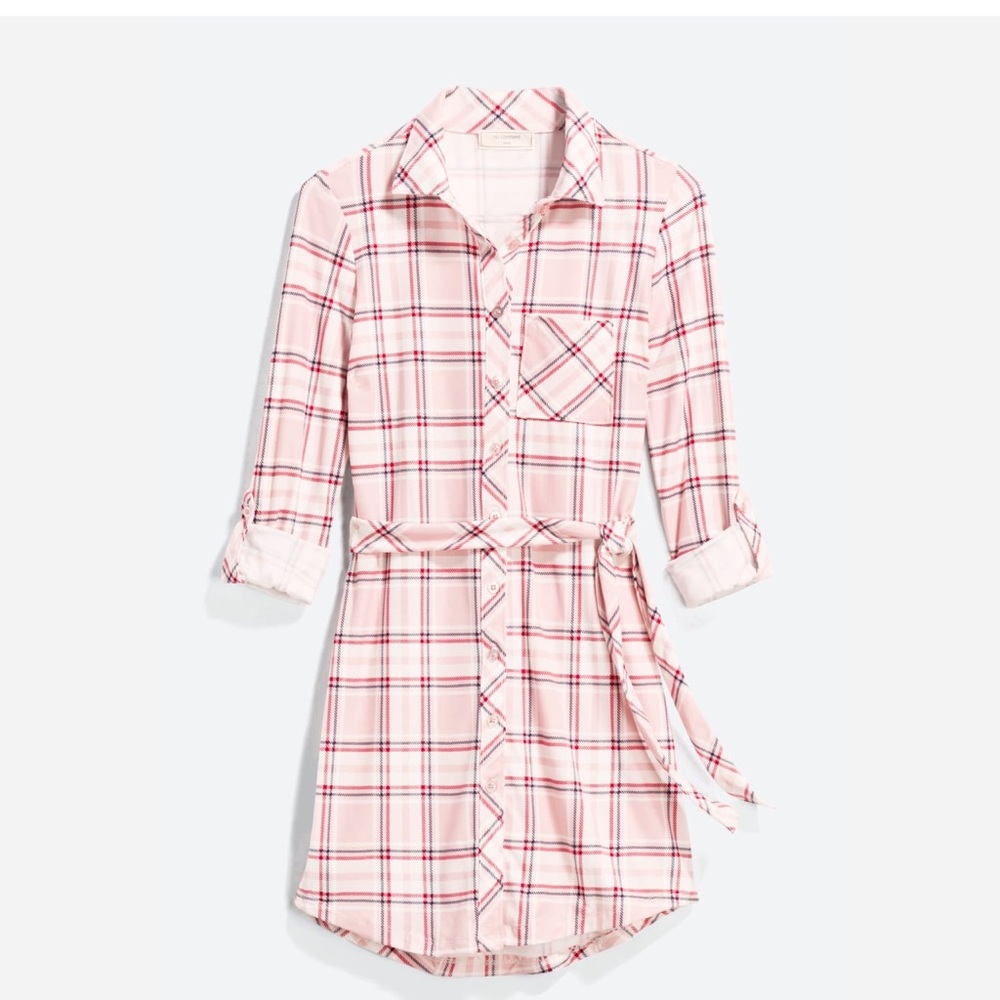 Plaid Flannel Shirt Dress